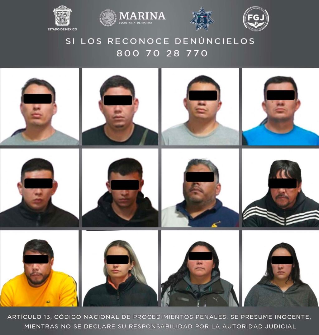 Acusan a 12 de integrar banda de robo a casa; hay 6 de origen colombianos operaban en&nbsp;Atizapán
