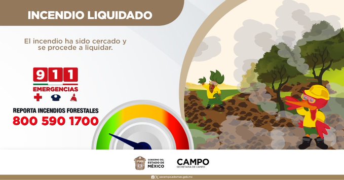 Probosque reporta que controló y apagó seis incendios registrados en las últimas horas en Edomex