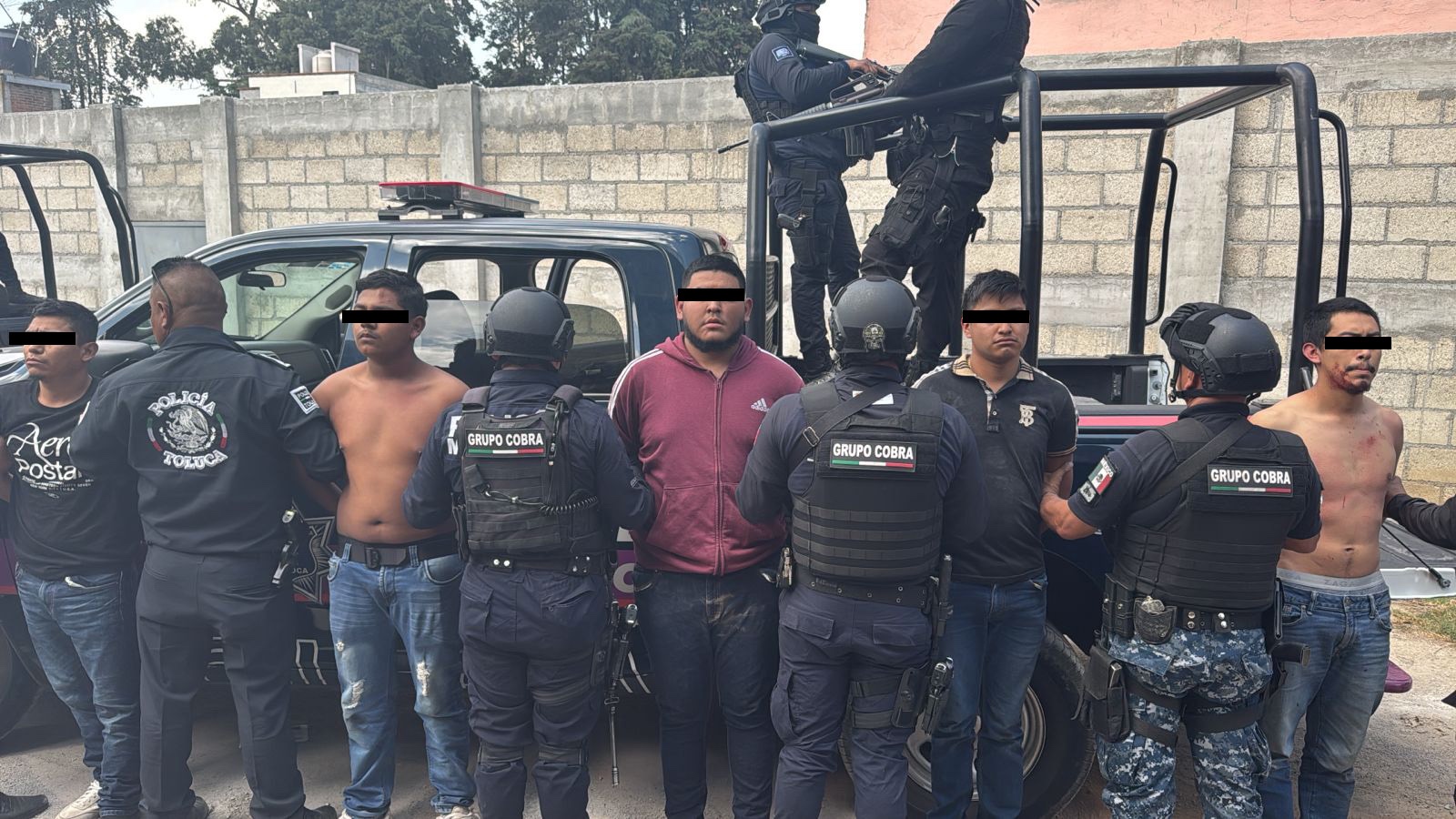 En Tlalmimilolpan de Toluca aseguran a presunta banda de secuestradores 