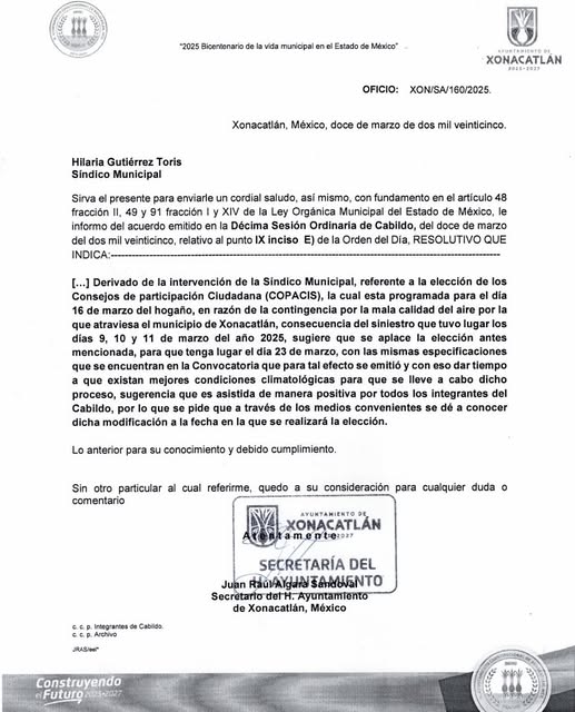 En Xonacatlán por contaminación posponen elección de&nbsp;COPACIS